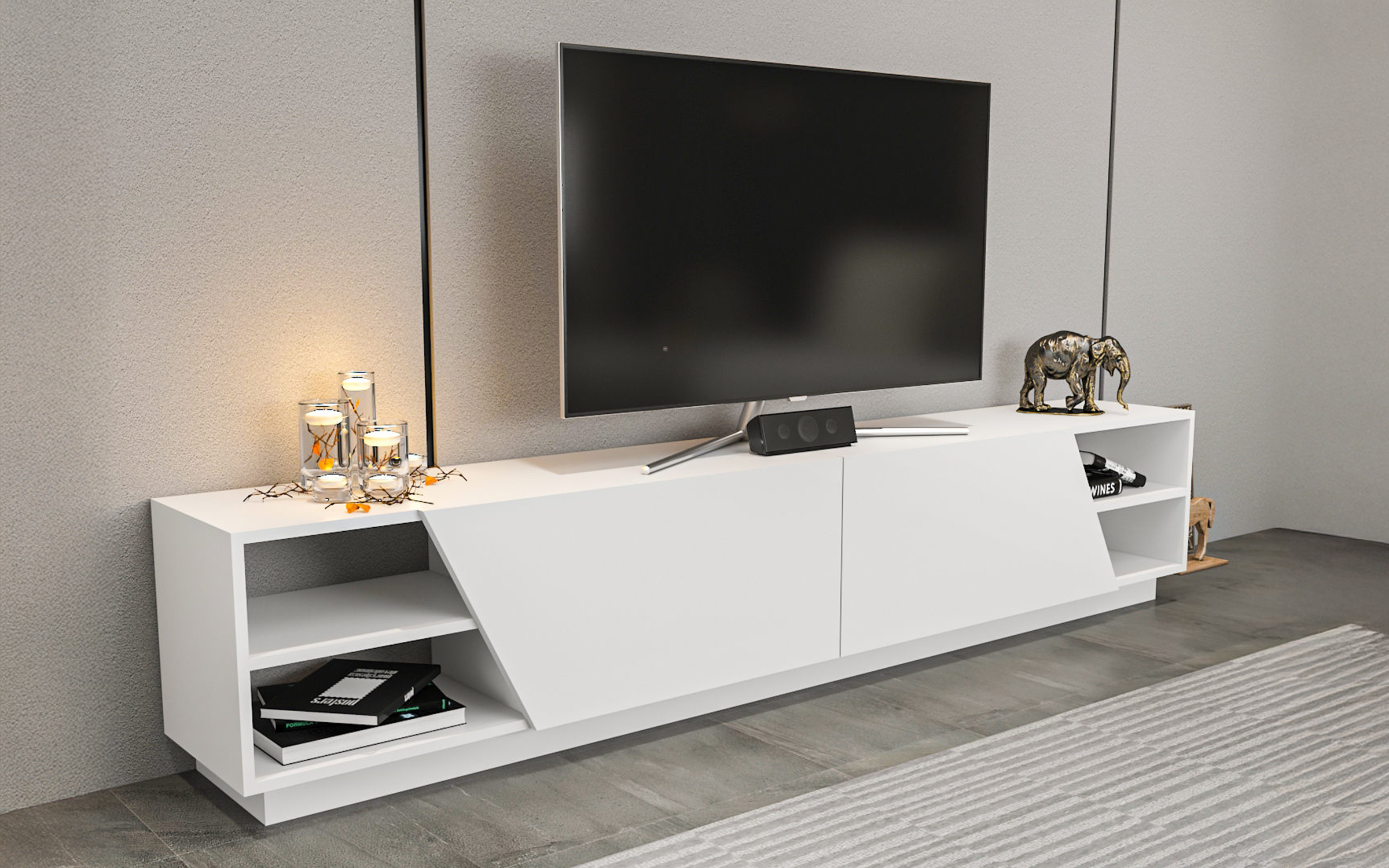 TV cabinet Rodos, white  3